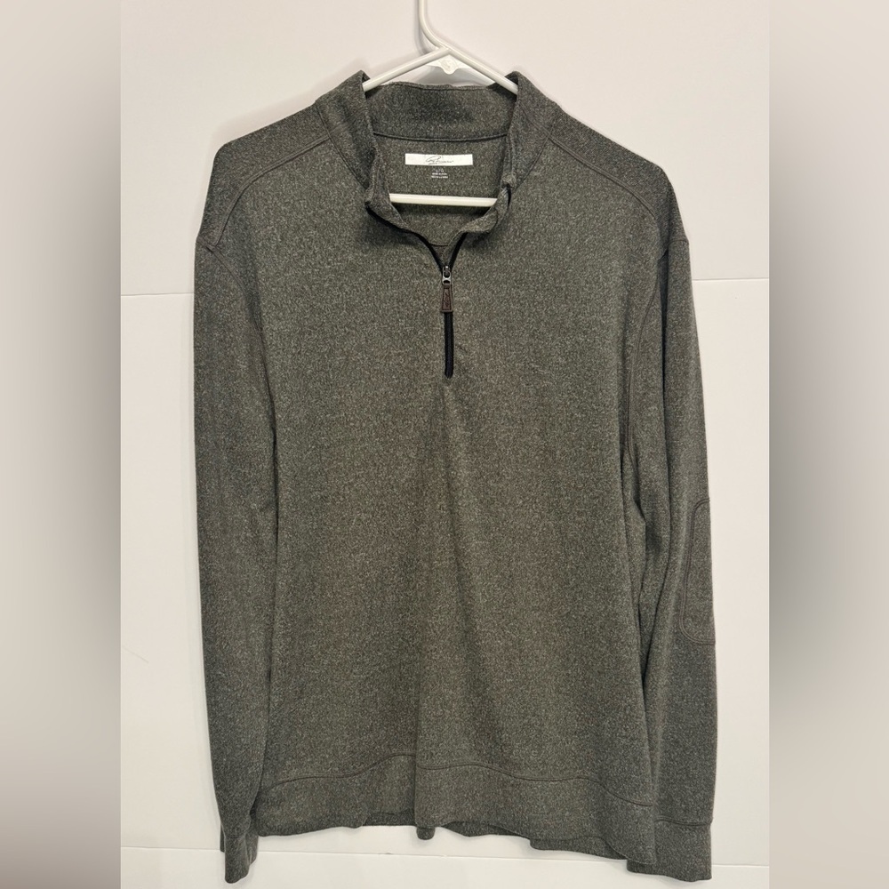 Greg Norman Quarter Zip Pullover Large Gray Golf Sweater Performance